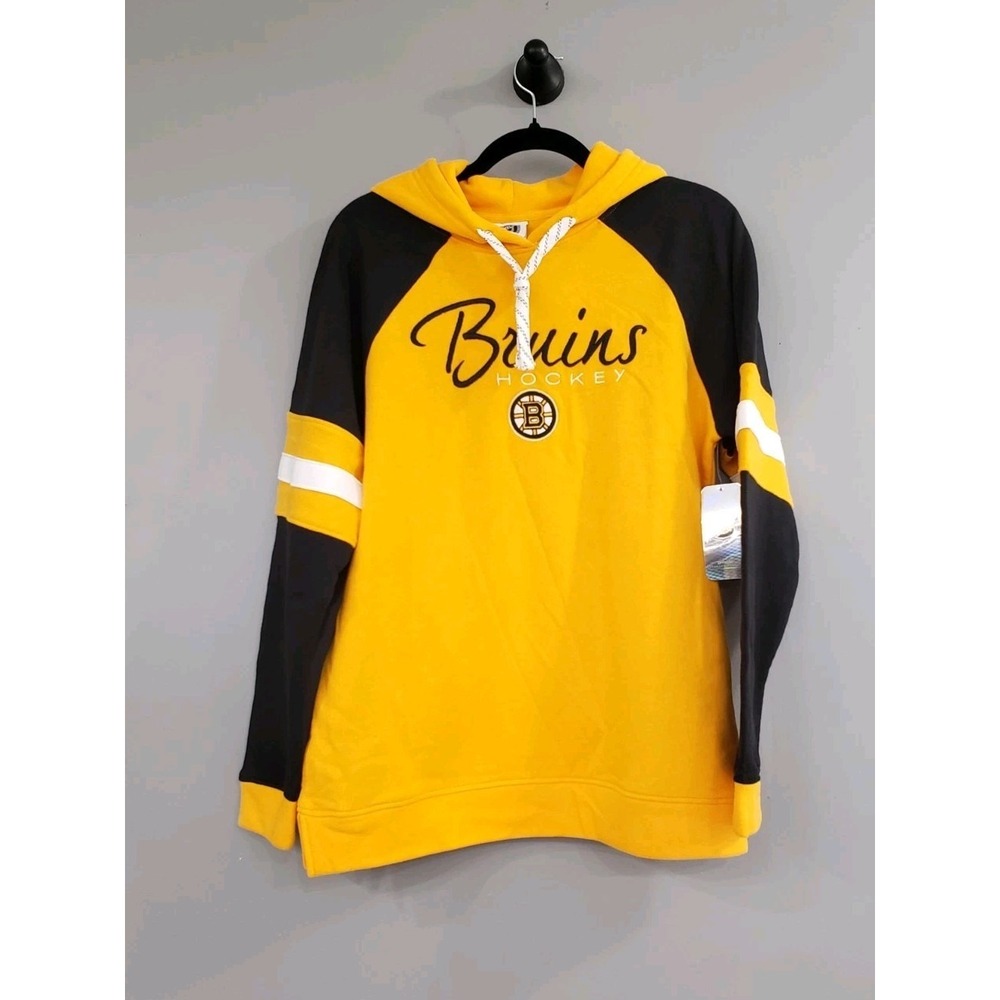 NEW‎ NHL Boston Bruins Womens Logo Lightweight Hoodie Sweatshirt Pullover